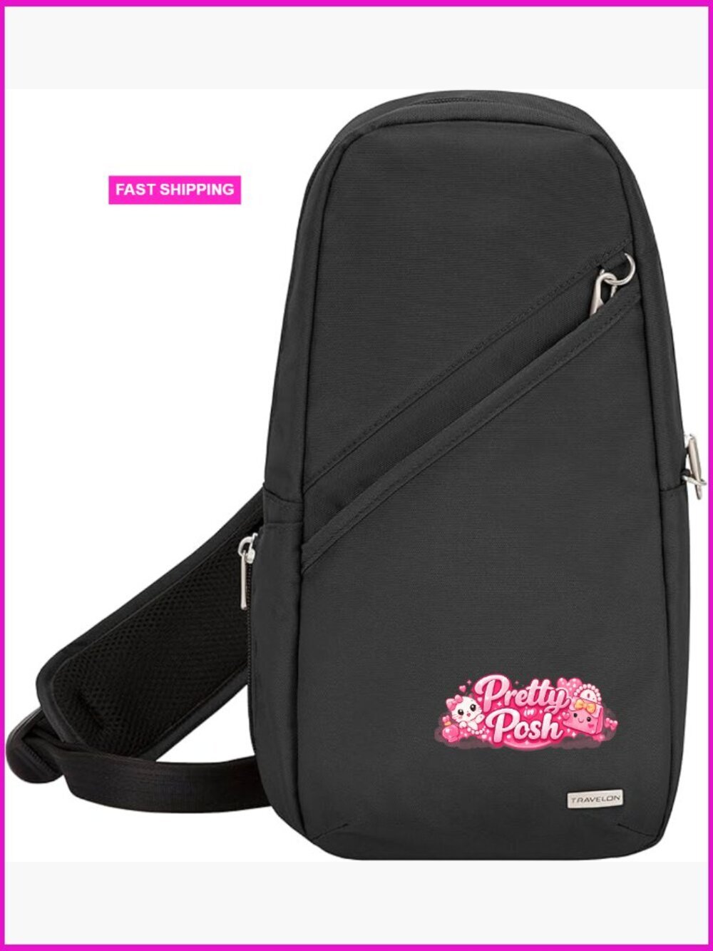 Anti-Theft Sling Bag with Slash-Resistant Polyester Construction